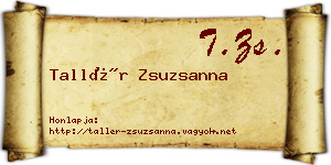 Tallér Zsuzsanna névjegykártya